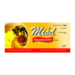 Etykieta na miód wielokwiatowy – różne wzory
