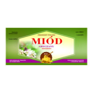 Etykieta na miód gryczany – różne wzory