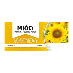 Etykieta na miód Słonecznikowy – małe