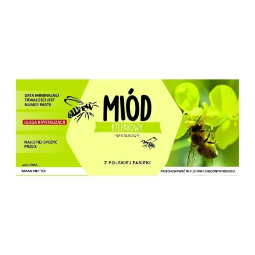 Etykieta na miód rzepakowy – różne wzory