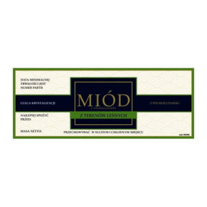 Etykieta na miód z terenów leśnych – różne wzory