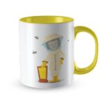 Kubek z motywem pszczelarskim