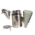 Podkurzacz nierdzewny, skóra, z chłodnicą i hakiem