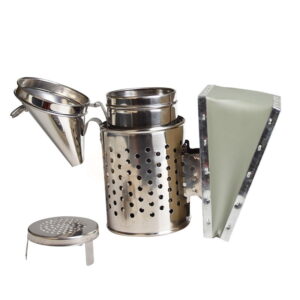 Podkurzacz nierdzewny, skóra, z chłodnicą i hakiem