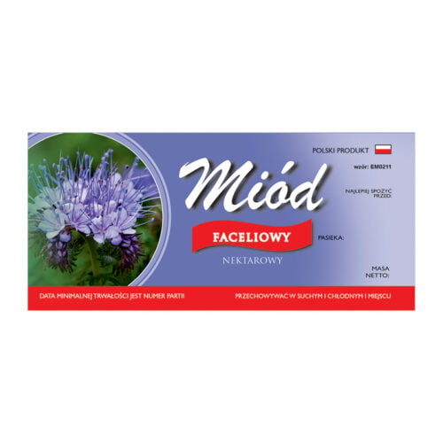 Etykieta na miód faceliowy – różne wzory