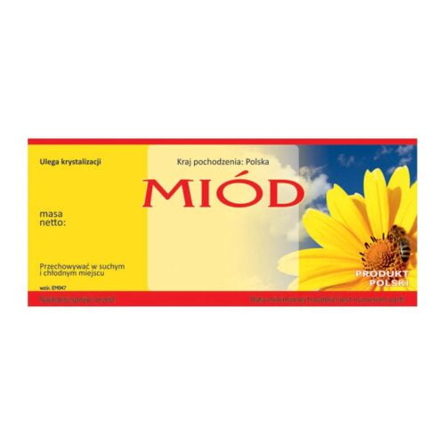 Etykieta na miód uniwersalna – różne wzory